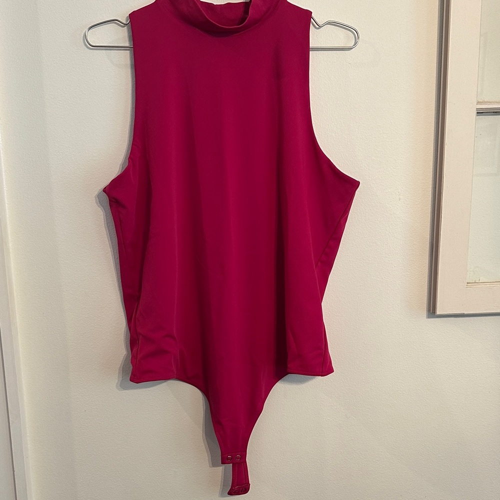 Express Vibrant Pink Sleeveless Bodysuit